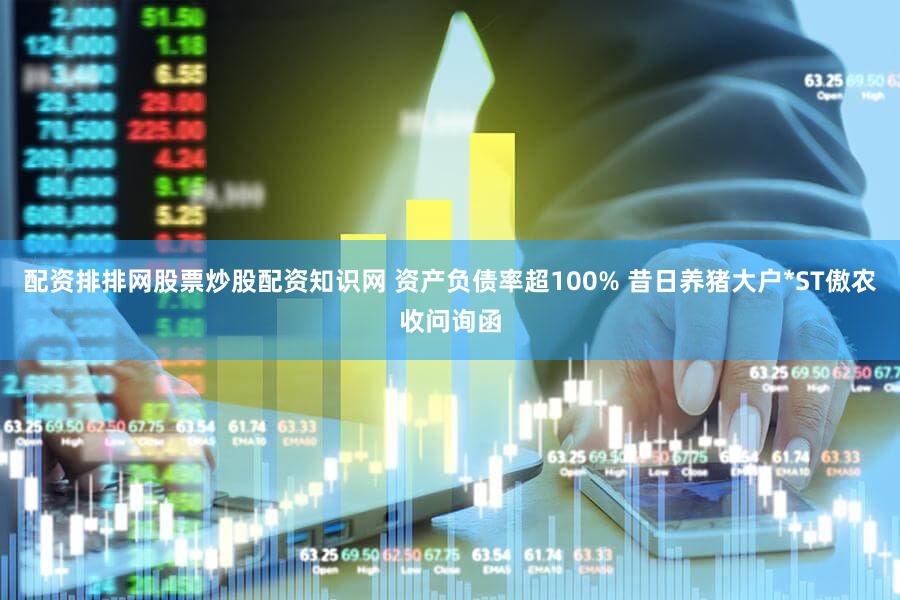 配资排排网股票炒股配资知识网 资产负债率超100% 昔日养猪大户*ST傲农收问询函