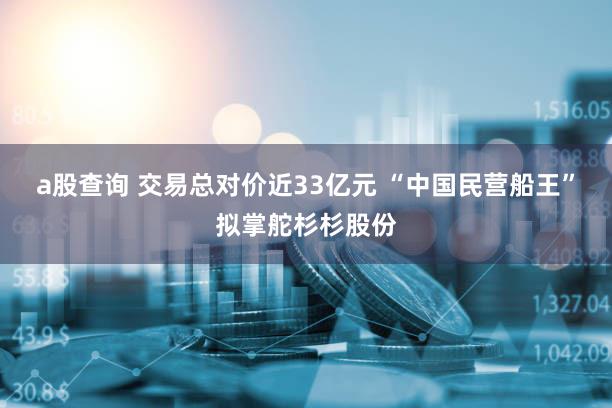 a股查询 交易总对价近33亿元 “中国民营船王”拟掌舵杉杉股份
