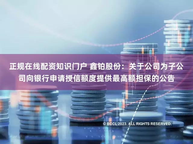 正规在线配资知识门户 鑫铂股份:关于公司为子公司向银行申请授信额度提供最高额担保的公告