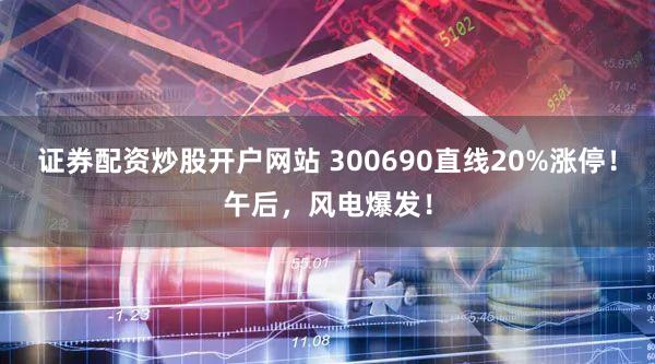 证券配资炒股开户网站 300690直线20%涨停!午后,风电爆发!